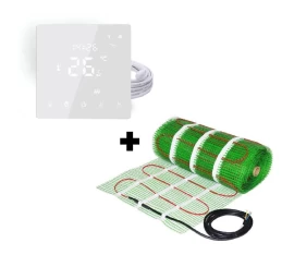 Grindinio šildymo tinklelis Wellmo MAT, 150 W + programuojamas termostatas Feelspot WTH22.16 NEW WiFi,2,5 m²