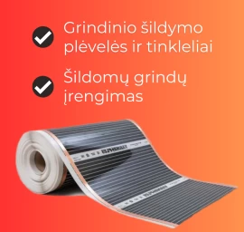 Infraraudonųjų spindulių grindinis šildymas vos nuo 1.80 Eur/m