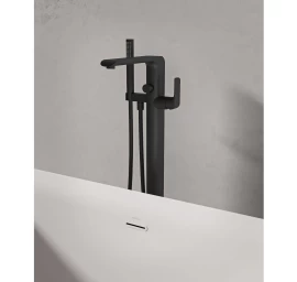 Grindinis vonios maišytuvas Ravak Flat , su dušu, juodas X070441