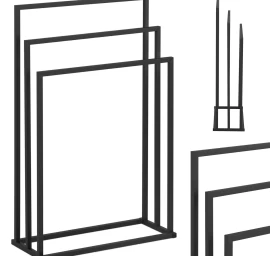 Grindų 3 Rankšluosčių Laikiklis Stal 55 X 21,5 X 84 Cm Tamsiai Pilka
