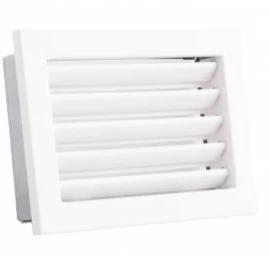 Grotelės VENTLAB 200x145, fiksuotos žaliuzės, baltos