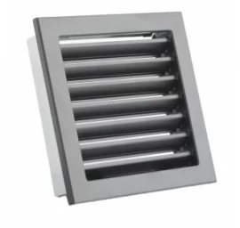 Grotelės VENTLAB 220x220, fiksuotos žaliuzės, juodos