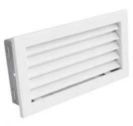 Grotelės VENTLAB 325x170, fiksuotos žaliuzės, baltos
