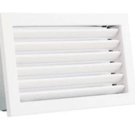 Grotelės VENTLAB 325x195, fiksuotos žaliuzės, baltos