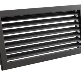 Grotelės VENTLAB 450x220, fiksuotos žaliuzės, juodos