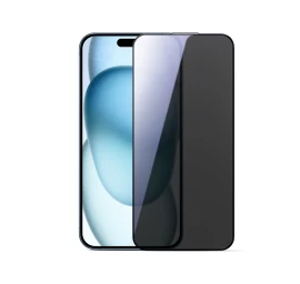 Grūdintas 2,5d Dulkėms Atsparus Privatumo Stiklas Su Juodu Rėmeliu, Skirtas iphone 16 Pro Max