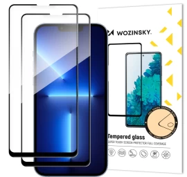 Grūdintas Stiklas iphone 14 Plus / 13 Pro Max Per Visą Ekraną Su Rėmeliu Dėklas friendly Juodas - 2 Vnt.