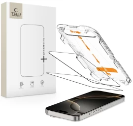 Grūdintas Stiklas iphone 16 Pro Su quick Set+ Montavimo Rėmeliu - 2 Vnt.