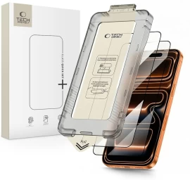 Grūdintas Stiklas iphone 17 Pro Su quick Set+ Aplikatoriumi Juodas - 2 Vnt.