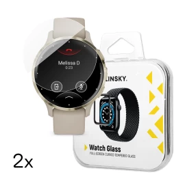 Grūdintas Stiklas, Skirtas garmin Venu 3s 41 Mm Išmaniesiems Laikrodžiams full Glue - 2 Vnt.
