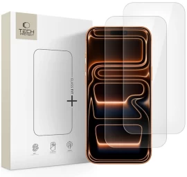 Grūdintas Stiklas, Skirtas iphone 16 Pro / 17 / 17 Pro Glass Fit+, Skaidrus - 2 Vnt.