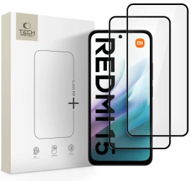 Grūdintas Stiklas, Skirtas xiaomi Redmi 15 4g / 5g Glass Fit+, Juodas - 2 Vnt.