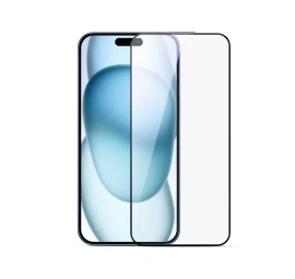 Grūdintas Stiklas Su Juodu 2,5d Anti-blue Light Dulkėms Atspariu Rėmeliu, Skirtas iphone 16 Pro Max