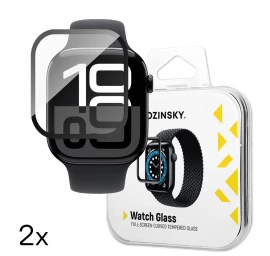 Grūdintas Stiklas Su Juodu Rėmeliu, Skirtas apple Watch 42mm Full Glue - 2 Vnt.