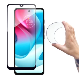 Grūdinto Stiklo Plėvelė, Skirta moto G60s Su full Cover Flexi Nano Rėmeliu