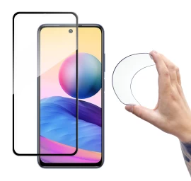 Grūdinto Stiklo Plėvelė Su Ekrano Rėmeliu Xiaomi Redmi Note 10 5g Full Cover Flexi Nano Juoda