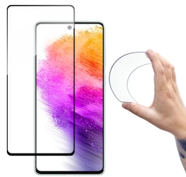 Grūdinto Stiklo Plėvelė Su Rėmeliu samsung Galaxy A73 Full Cover Flexi Nano Skaidri