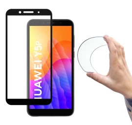 Grūdinto Stiklo Plėvelė Su Rėmeliu, Skirta huawei Y5p Full Cover Flexi Nano - Juoda