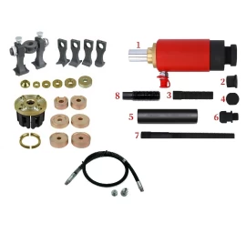 Guolių nuėmimo/uždėjimo rinkinys su hidrauliniu cilindru ir jungtimis 46vnt.