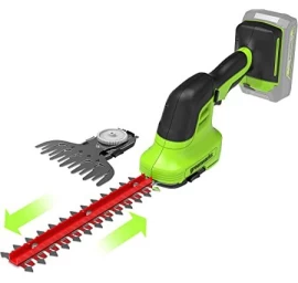 GYVATVORIŲ ŽIRKLĖS SU DVEJAIS SKIRTINGO ILGIO PEILIAIS Greenworks G24SHTK2