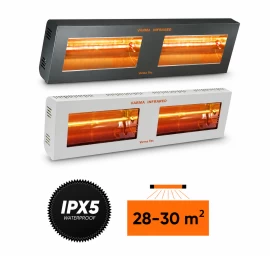 Halogeniniai infraraudonųjų spindulių šildytuvai VARMA 400/2,V400/2-30X5FM, 3000 W, pilkas