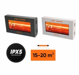 Halogeniniai infraraudonųjų spindulių šildytuvai VARMA V400,V400/20X5FM, 2000 W, geležies pilka