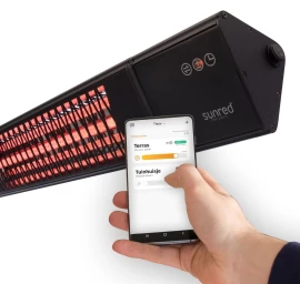 Halogeninis infraraudonųjų spindulių lauko šildytuvas Sunred Dark Smart su WI-FI