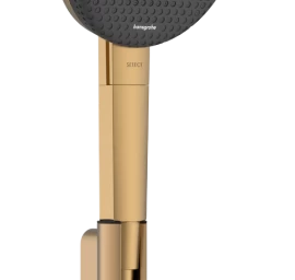 Hansgrohe Raindance Alive Select S dušo komplektas su laikikliu, Brushed Bronze 125 mm, 3 srovių, EcoSmart, Designflex tekstilinė žarna 160 cm, 24611140