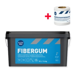 Hidroizoliacinė mastika KIILTO Fibergum, 14kg + hidroizoliacinė juosta