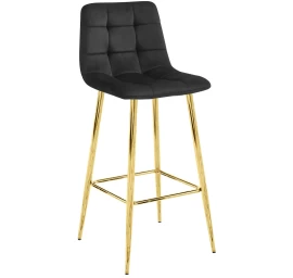 Hocker Arceto - Juodas Aksomas / Auksinės Kojos X 1