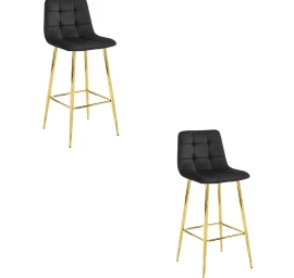 Hocker Arceto - Juodas Aksomas / Auksinės Kojos X 2