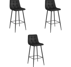 Hocker Arceto - Juodas Aksomas / Juodos Kojos X 3