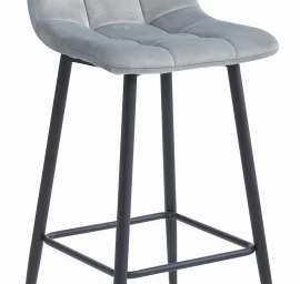Hocker Arceto - Sidabriškai Pilkas Aksomas / Juodos Kojos X 1