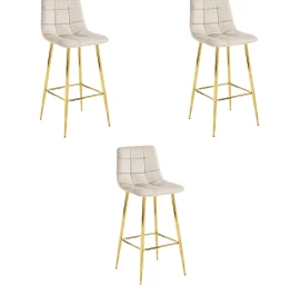 Hocker Arceto - Smėlio Spalvos Aksomas / Golden Kojos X 3