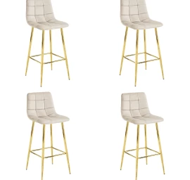 Hocker Arceto - Smėlio Spalvos Aksomas / Golden Kojos X 4