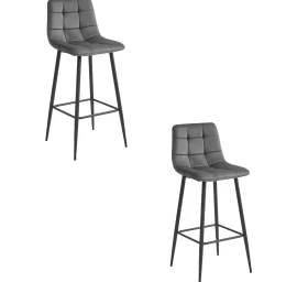 Hocker Arceto - Tamsiai Pilkas Aksomas / Juodos Kojos X 2