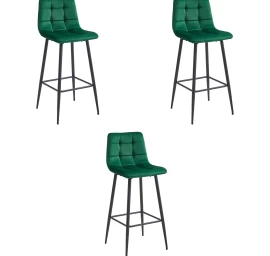 Hocker Arceto - Tamsiai žalias Aksomas / Juodos Kojos X 3