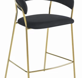 Hocker Badia - Juodas Aksomas / Auksinės Kojos X 1
