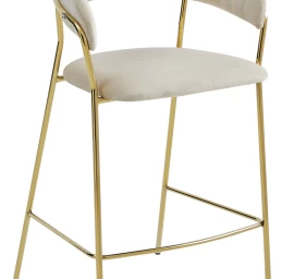 Hocker Badia - Smėlio Spalvos Aksomas / Auksinės Kojos X 1