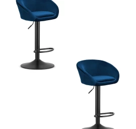 Hocker East - Tamsiai Mėlynas Aksomas / Juodas Pagrindas X 2