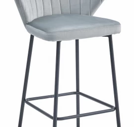 Hocker Gatta - Sidabriškai Pilkas Aksomas / Juodos Kojos X 1