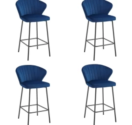 Hocker Gatta - Tamsiai Mėlynas Aksomas / Juodos Kojos X 4