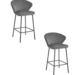 Hocker Gatta - Tamsiai Pilkas Aksomas / Juodos Kojos X 2