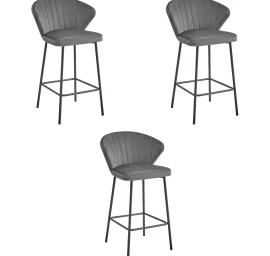 Hocker Gatta - Tamsiai Pilkas Aksomas / Juodos Kojos X 3