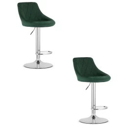 Hocker Kast - Aksominės žalios Spalvos / Chromo Pagrindas X 2