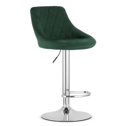 Hocker Kast - Aksominės žalios Spalvos / Chromo Pagrindas