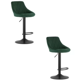 Hocker Kast - Aksominės žalios Spalvos / Juodos Spalvos Pagrindas X 2