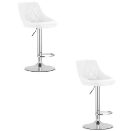 Hocker Kast - Balta Eko Oda / Chromuotas Pagrindas X 2