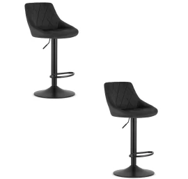 Hocker Kast - Juodas Aksomas / Juodas Pagrindas X 2