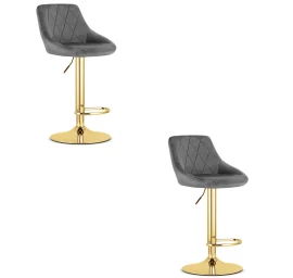 Hocker Kast - Pilkas Aksomas / Auksinis Pagrindas X 2